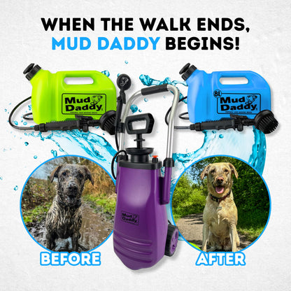 Mud Daddy – Portable Pet Washer, Multipurpose Washing Device, Muddy Walks, Pet Cleaning, Grooming Perfect for Dogs, Horses, Bikes, Shoes, Camping and More – 5 Litre – Green