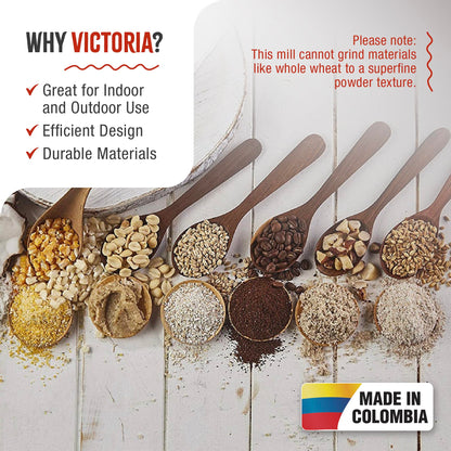 Victoria Manual Cast Iron Grain Mill with High Hopper, Premium Corn-Grinding Mill and Grain Grinder, Made in Colombia