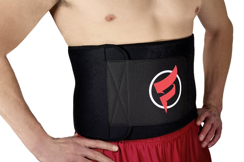 Fitru Waist Trimmer Sauna Ab Belt for Women & Men - Waist Trainer Stomach Wrap Black