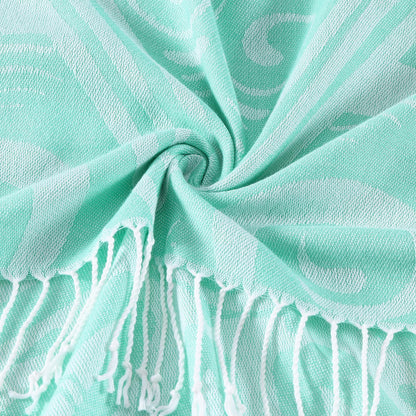 Genovega 6 Packs Oversized Turkish Beach Bath Towel Set Bulk 74"x38" Extra Large Sand Free Quick Dry Swim Camping Pool Clearance Towels Travel Blanket Adult Essentials Red Pink Green Stripe