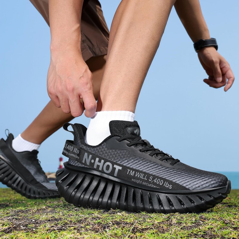 DIPAIYING Chunky Fashion Walking Shoes for Women & Men Breathable Casual Sneakers Lightweight Gym Workout Tennis Shoes Black Size 11.5