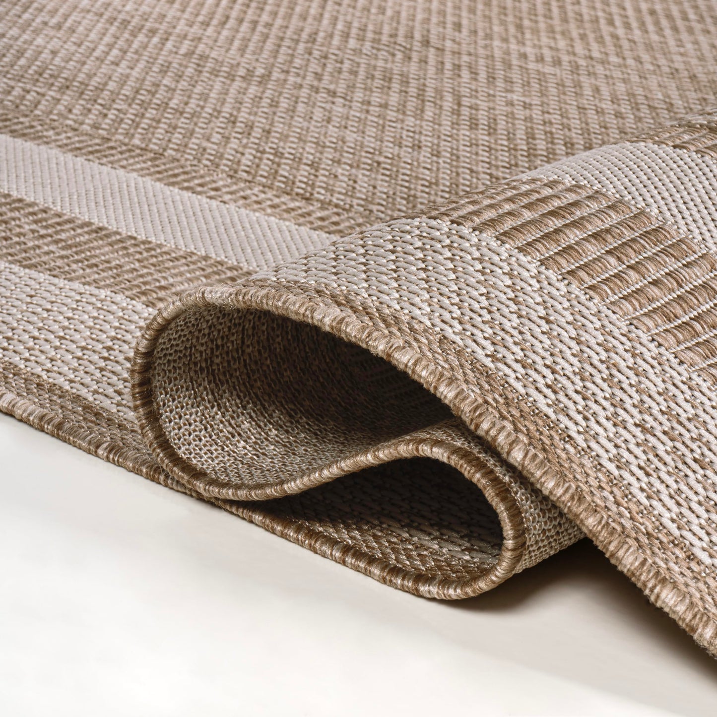 JONATHAN Y 3-Stripe Border Indoor Outdoor Area Rug 3X5 Beige/Cream, Dover Classic for Backyard, Patio, Porch, Easy-Cleaning, High Traffic, Pet-Friendly, Non-Shedding (TSN209A-3)