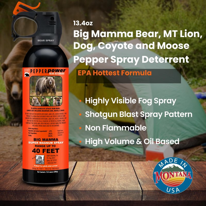 UDAP 18CP Super Magnum Bear Spray, Multi,13.4oz