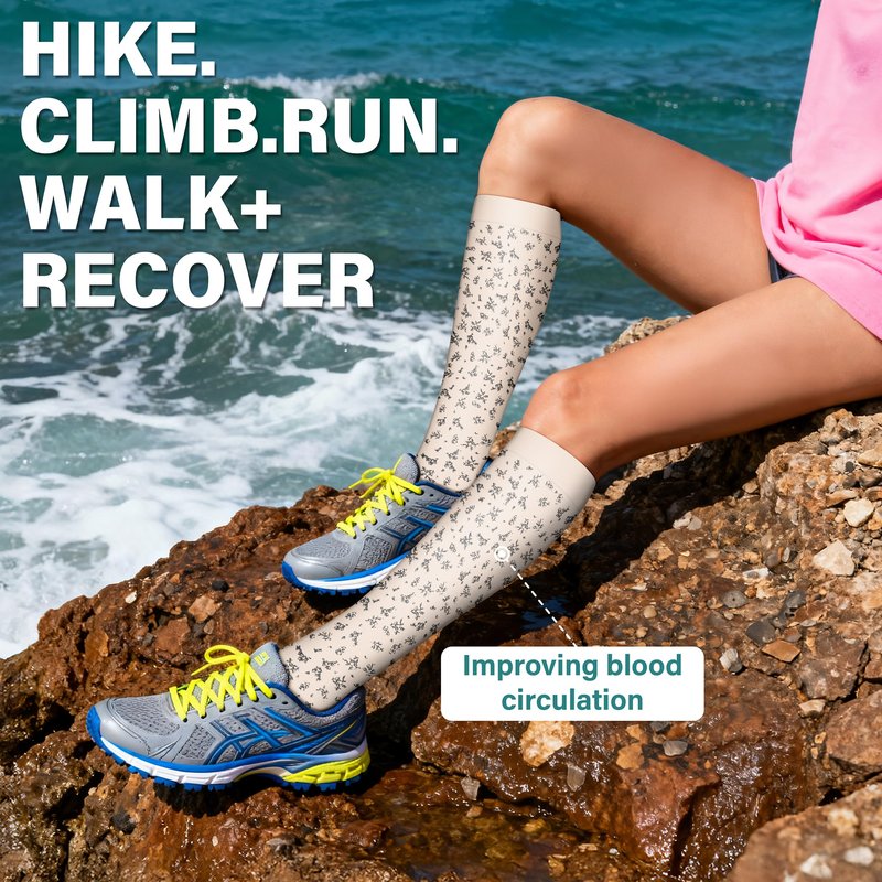 Acture 6 Pack Compression Socks for Women and Men - Knee High for Medical, Running, Nurses, Travel