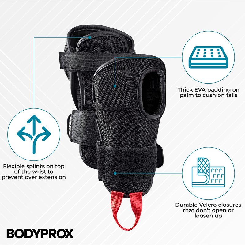 BODYPROX Impact Wrist Guards for Snowboard 1 Pair (L)