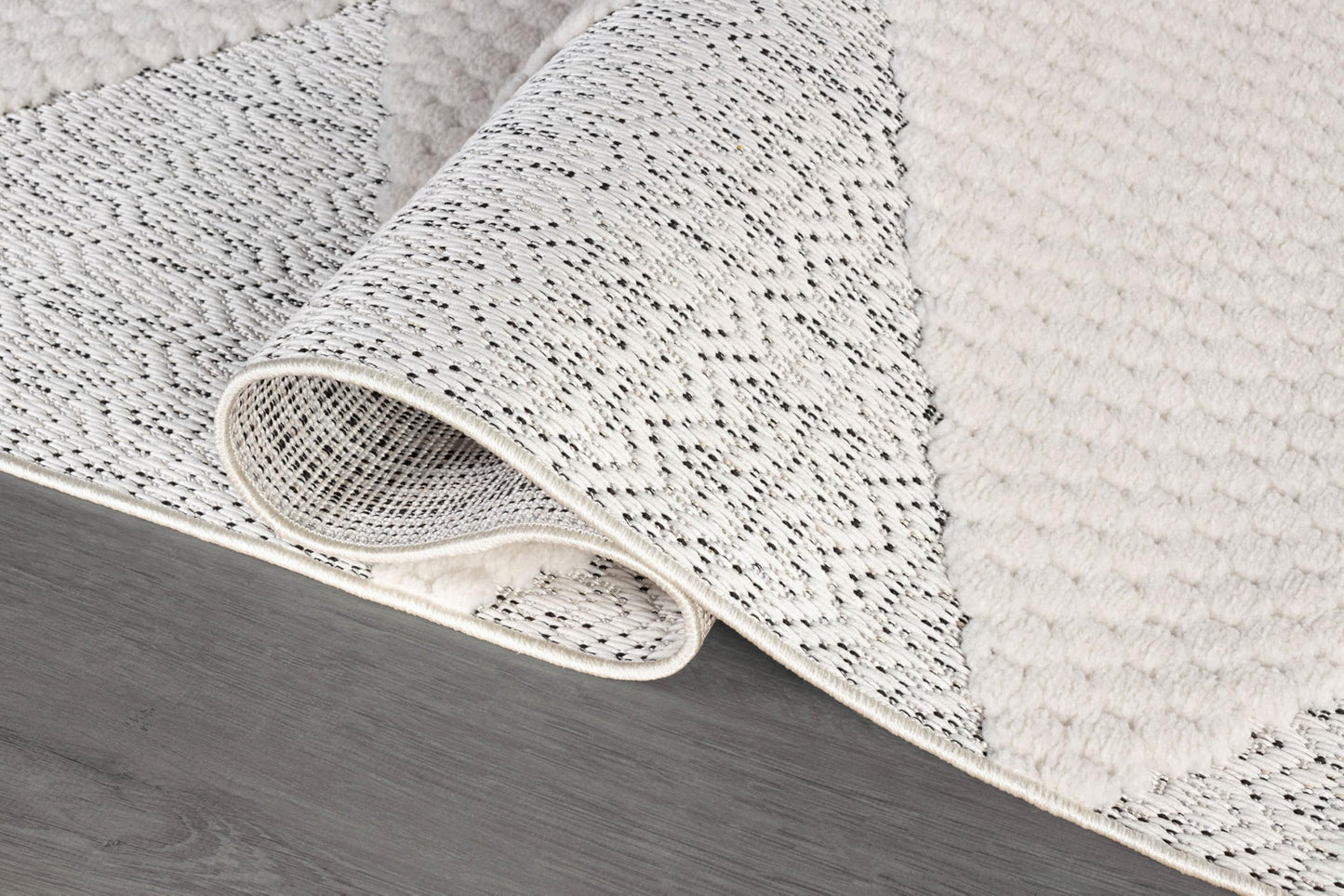 Luul Home Modern Micro Loop Indoor Area Rugs for Living Room Bedroom Kitchen Geometric Triangle White 8x10 Luxury Durable Low and High Pile Non-Shedding Stain Resistant Soft Area Carpet 8 x 10