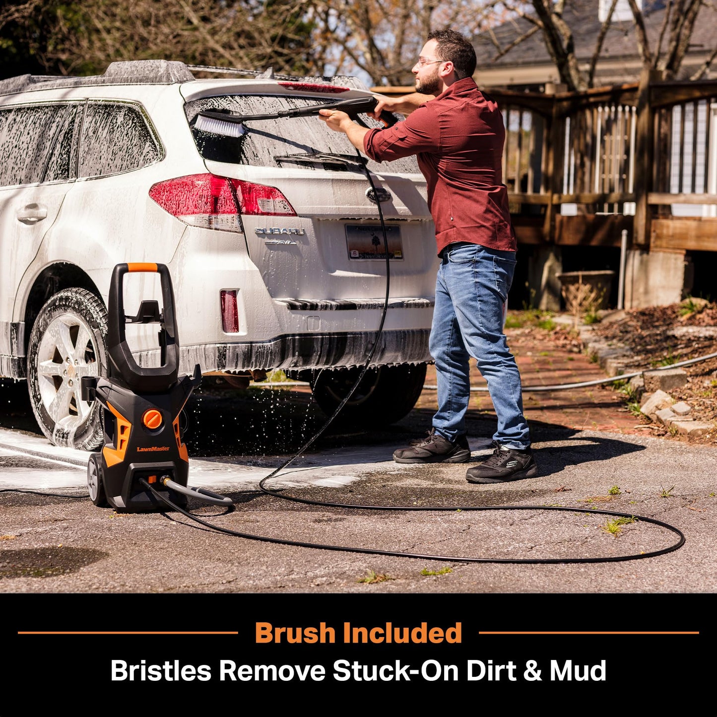 LawnMaster Electric Pressure Washer with Detergent Bottle