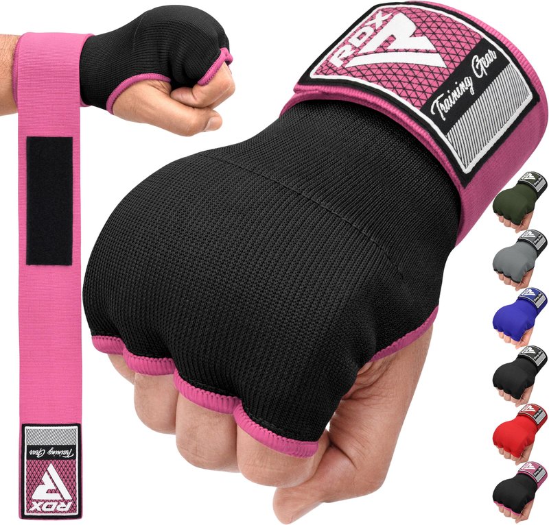 RDX Gel Boxing Hand Wraps Inner Gloves Men Women, Quick 100cm Long Wrist Straps, Elasticated Padded Fist Under Mitts Protection, Muay Thai MMA Kickboxing Martial Arts