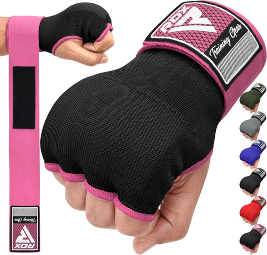 RDX Gel Boxing Hand Wraps Inner Gloves Men Women, Quick 100cm Long Wrist Straps, Elasticated Padded Fist Under Mitts Protection, Muay Thai MMA Kickboxing Martial Arts