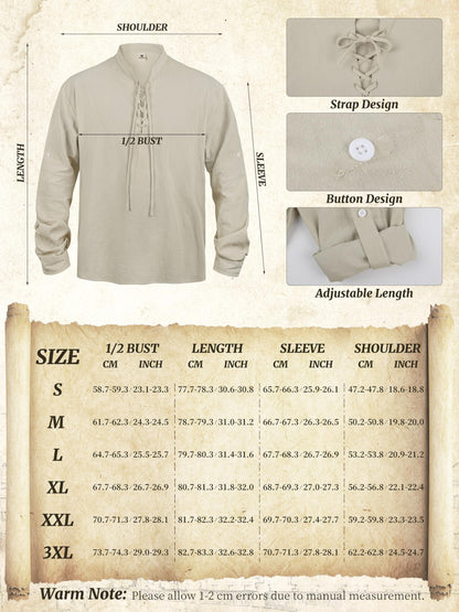 FancyFun Renaissance Costume Men, Medieval Costume Men Renaissance Outfit Viking Shirt Pants Halloween Belt Accessories