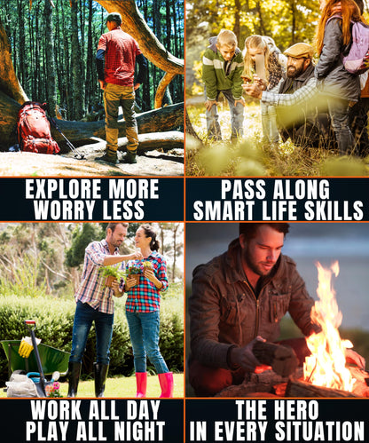 CAMPNDOOR Pocket Chainsaw for Camping - 36 Inch Heavy Duty Steel Hand Chainsaw - 48 Teeth Pocket Saw - 65Mn Hand Chain Saw with Handles - Handy Camping Gear - Bushcraft Survival Gear and Supplies