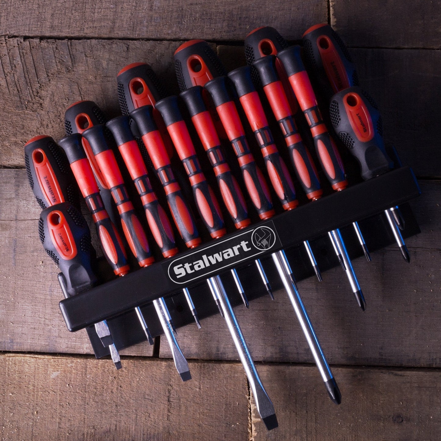 Stalwart - 75-HT4088 18 Piece Screwdriver Set with Wall Mount and Magnetic Tips- Precision Kit Including Flatheads, Phillips, and Torx Screwdrivers by