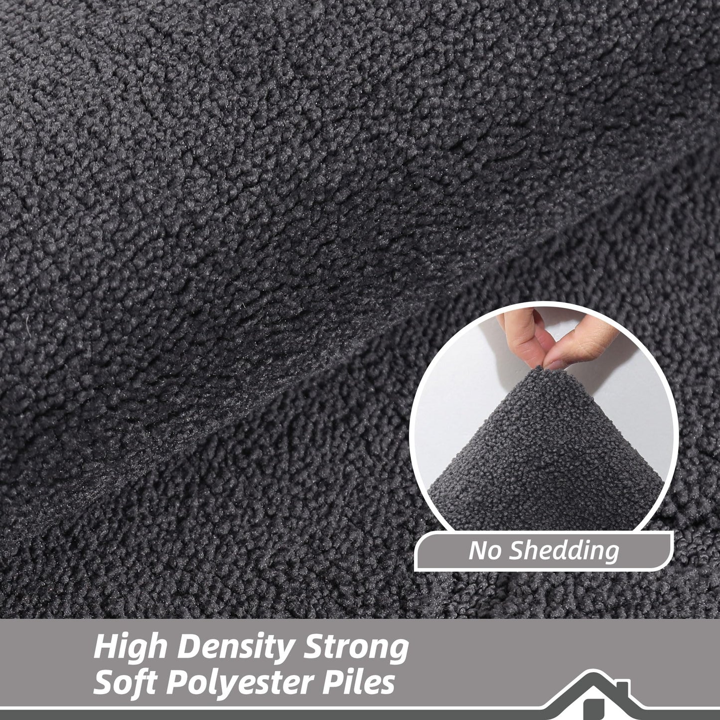 BEQHAUSE Door Mat 20" x 32", Non-Slip Door Mats Indoor Entryway Rugs Washable Low-Profile Absorbent and Stain Resist Floor Mats, Dog Door Mat for Front Back Door, Mud Wet Shoes & Paws, Dark Grey
