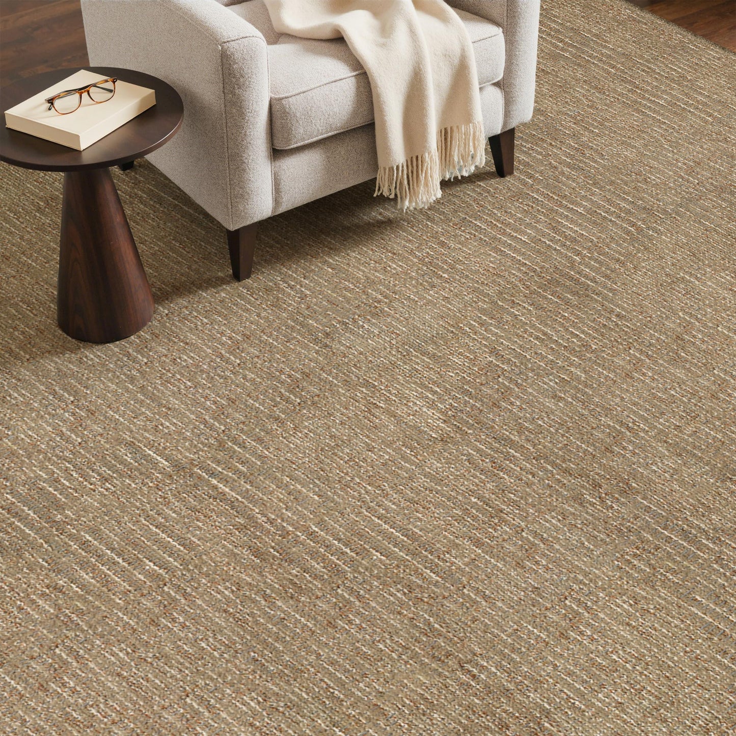 GENIMO 4X6 Neutral Area Rugs for Living Room, Hand Woven Machine Washable Non Slip Textured Soft Rug, Handmade Rustic Braided Low Pile Rugs for Farmhouse, Bedroom Office Rug in Jute Color