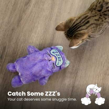 Catstages Purr Pillow Kitty Calming Cat Toy with Touch-Activated Purring and Soft Plush, Purple - Helps Reduce Stress & Provide Anxiety Relief for Cats, X-Large