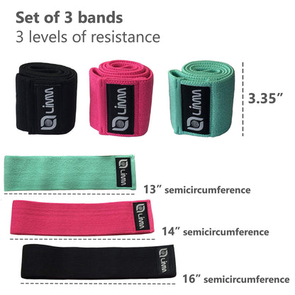 Fittest Pro by Limm Resistance Bands for Legs and Butt, Fabric Exercise Loop Bands Yoga, Pilates, Rehab, Fitness and Home Workout, Strength Bands for Booty