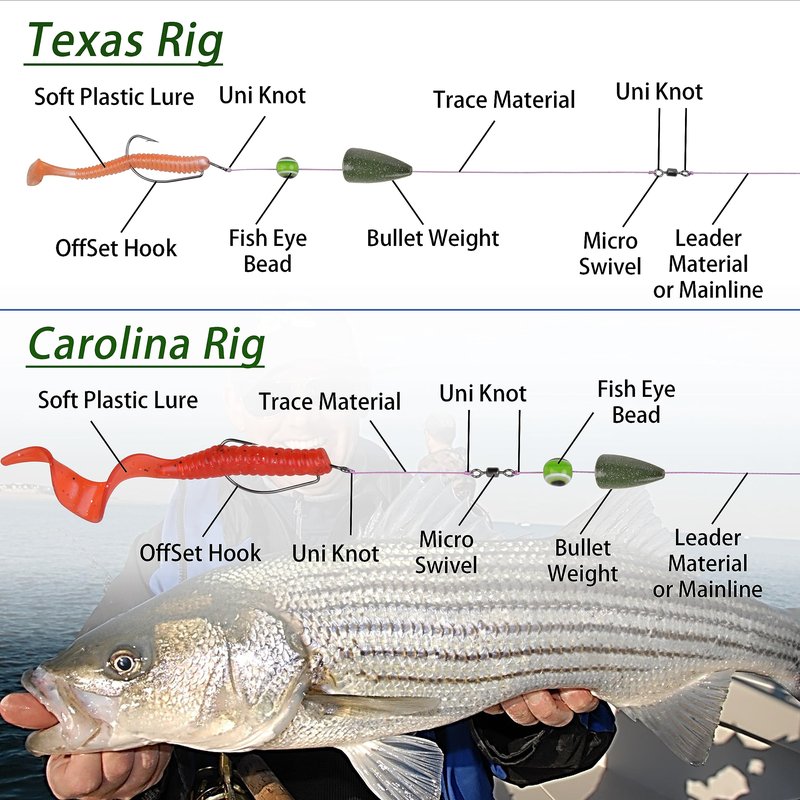 Bullet Fishing Sinkers Bass Fishing Weights Kit, 60pcs Worm Fishing Slip Weights Painted Pitching Flipping Weight Worm Weights for Bass Fishing Texas Rig Carolina Rig