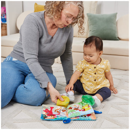 GUND Sesame Street Furry Friends Forever Soft Book, Premium Plush Sensory Toy for Ages 1 and Up, Blue, 6”