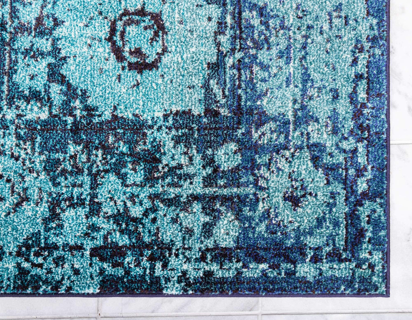 Unique Loom Medici Collection Vintage Botanical Traditional Blue Area Rug (5' 0 x 8' 0)