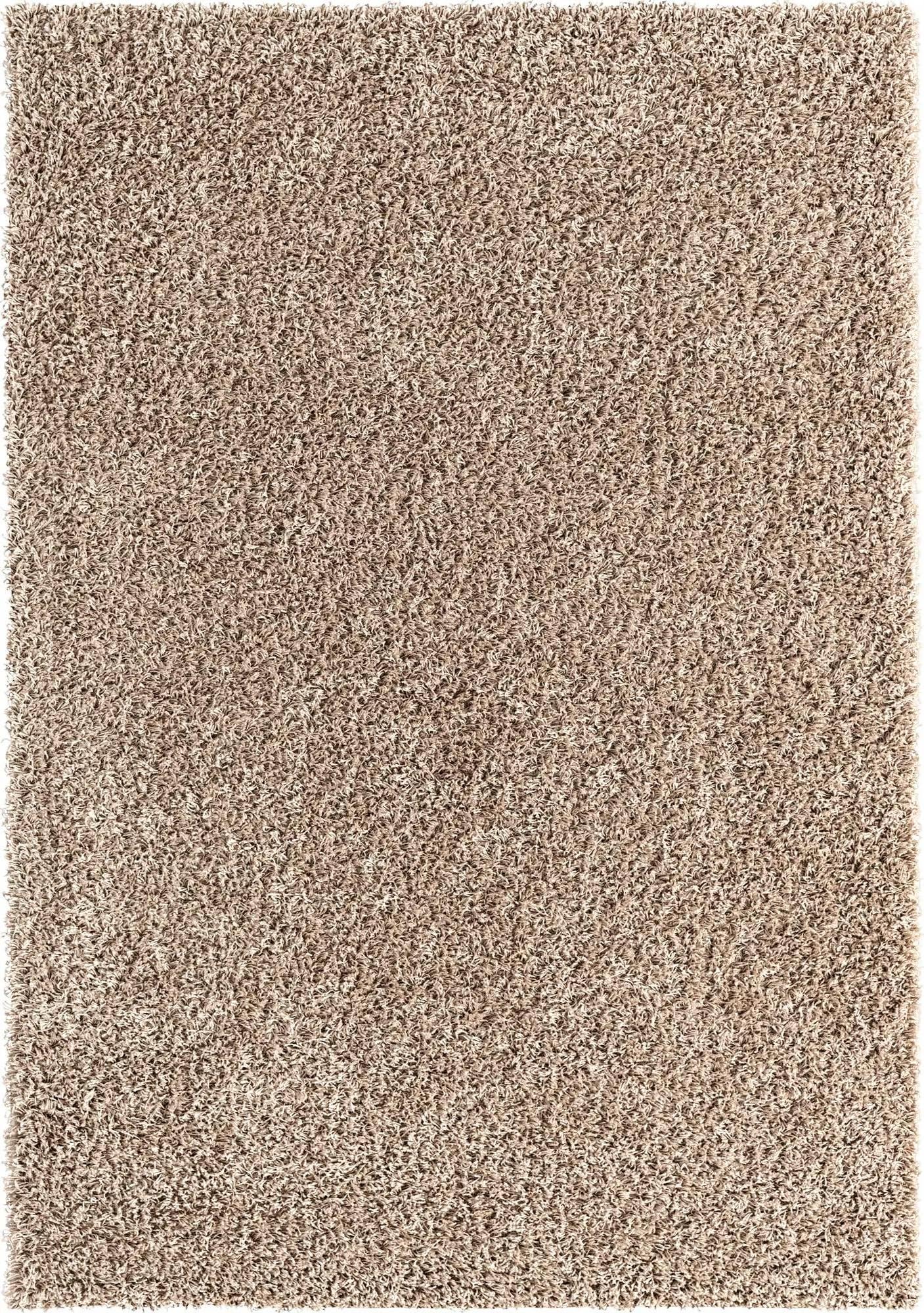 Unique Loom Solid Shag Collection Area Rug (4' 1" x 6' 1" Rectangle, Taupe)