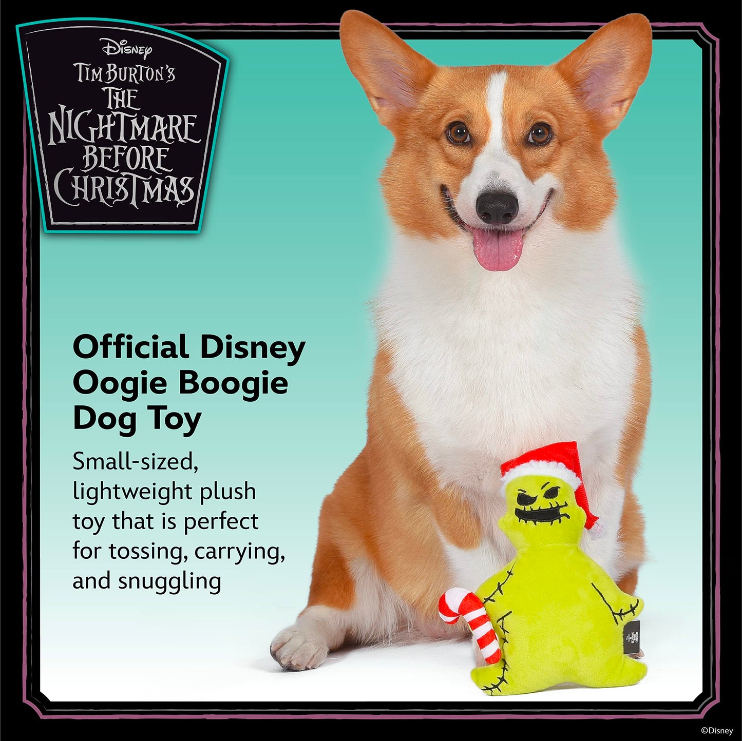 Disney for Pets Tim Burton’s Nightmare Before Christmas 6” Holiday Oogie Boogie with Santa Hat Toy for Dogs | Nightmare Before Christmas Movie Toys for All Dogs (FF24558)