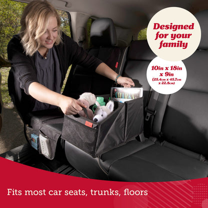 Lusso Gear Car Seat Organiser for Front or Backseat Great for Adults & Kids Featuring 8 Storage Compartments for Toys, Magazines, Tissues, Maps, Books, Documents, Games & More