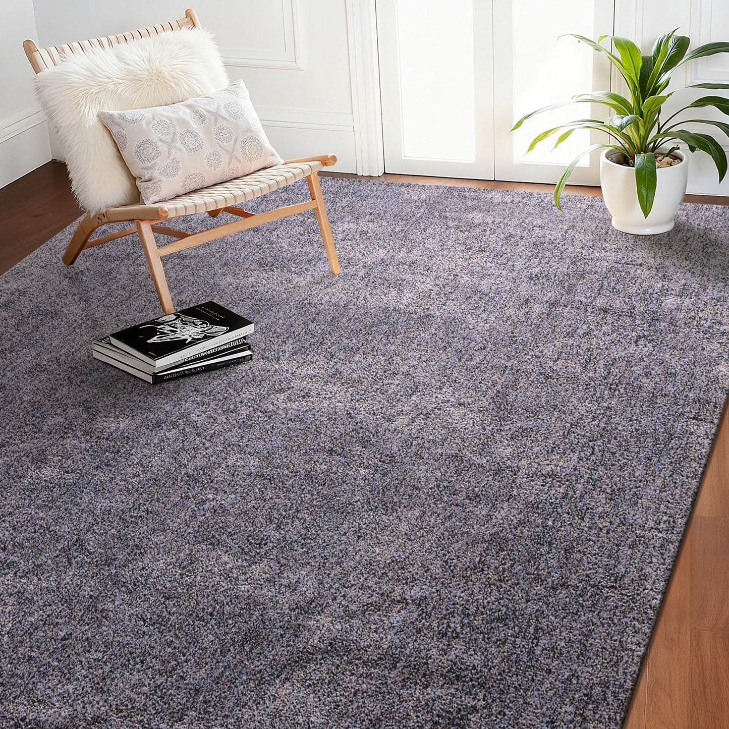 VEVOR 8 x 10 ft Area Rug for Living Room, Large Indoor Plush Area Rug with High Plush Pile, Indoor Floor Carpet for Bedroom Study, Non-Shedding & TPR Non-Slip Backing, Noise-Reducing