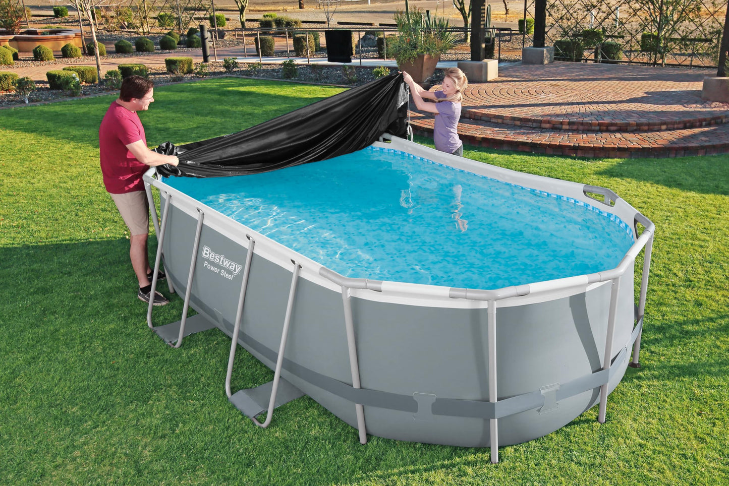 Bestway | Oval Pool Cover for Above Ground Pools, 4.27m x 2.50m, Black