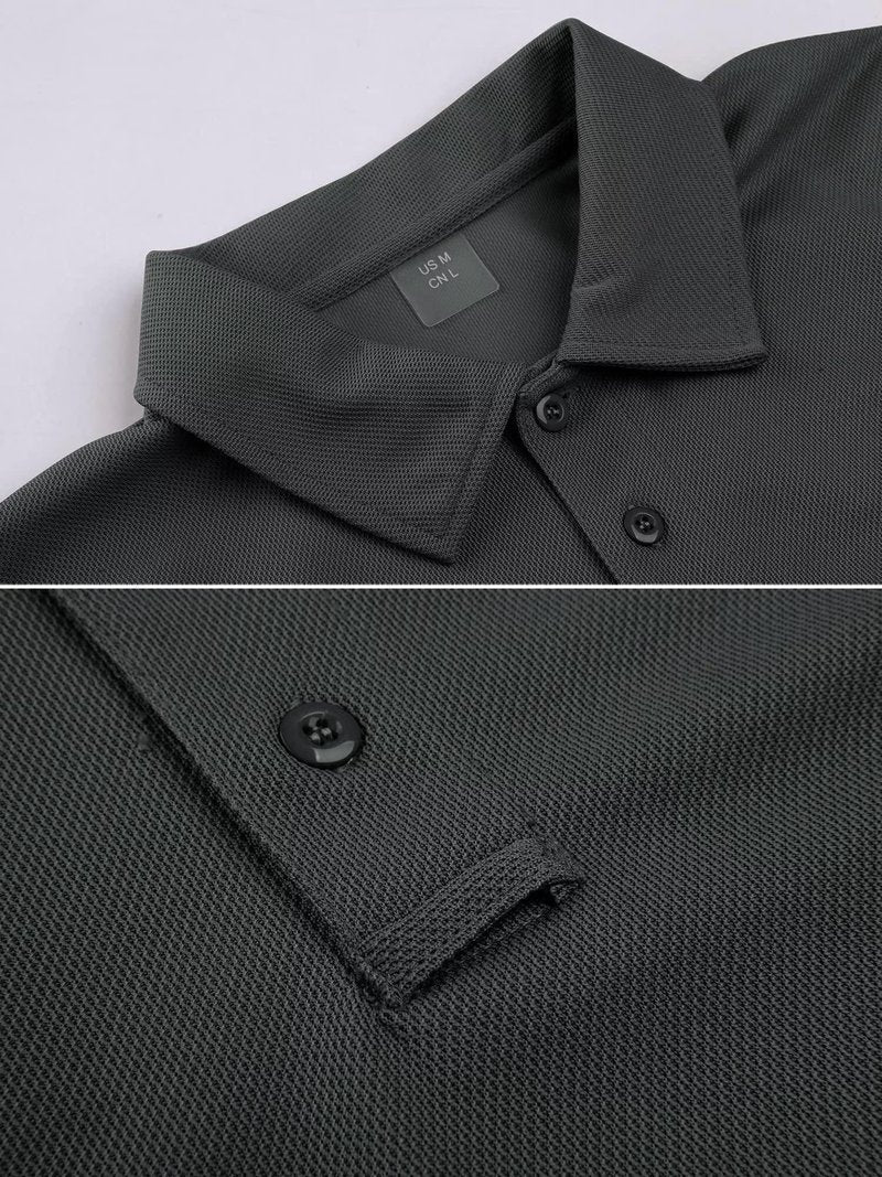 MAGCOMSEN Men's Polo Shirts Short Sleeve Golf Light Shirts Fishing Shirts Pique Tactical Shirts Grey XL