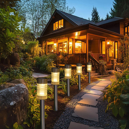 Dazzle Bright Solar Pathway Lights Outdoor, 12 Pack LED Solar Powered Waterproof Garden Lights, Landscape Lighting for Walkway Driveway Lawn Patio Yard Decoration, Warm White