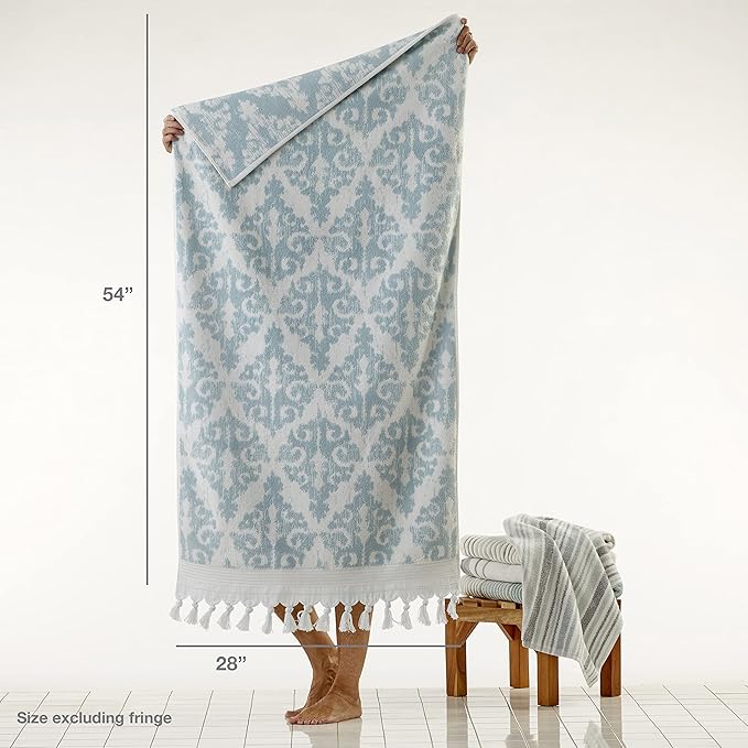 SKL Home Mirage Fringe 2 Bath, 2 Hand Towel Set