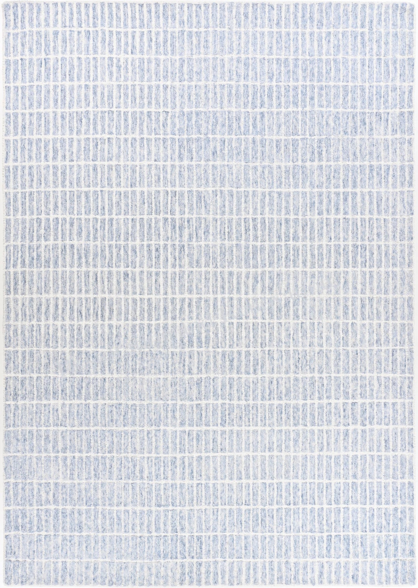 RUGORIA Hand-Tufted 100% Wool Area Rug – Unique Modern Geometric Grid Pattern, Soft Plush Textured Carpet for Living Room, Bedroom, Dining Room & Entryway (Blue,Ivory, 6' x 9')