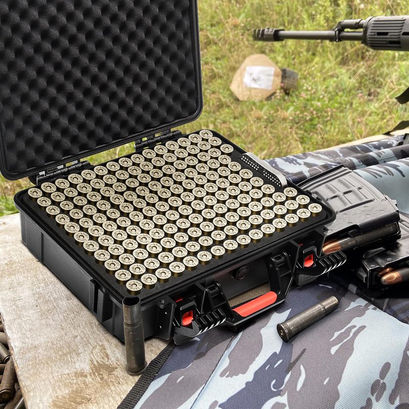 Kinghardcase 150 Round 12 Gauge Ammo Case, Sealed Shotgun Shell Storage Case with Desiccant Canister, Compatible with 12GA, 20GA, 16GA, 10GA and 8GA Shotgun Shells