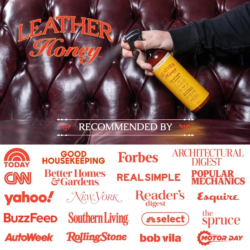 Leather Honey Leather Cleaner Spray: UV Protectant, Non-Toxic & Made in the USA Since 1968. Cleans & Protects Leather, Faux & Vinyl - Couches, Car Seats, Purses, Shoes, Bags & Tack. Safe for Any Color