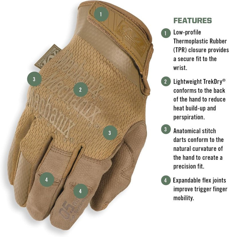 Tactical Specialty 0.5mm High-Dexterity Work Gloves - Secure Fit for Airsoft, Paintball | Brown, Medium