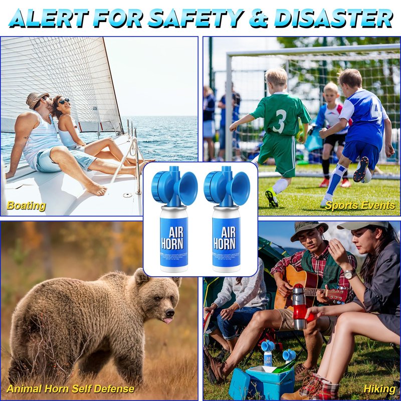 Saillong 6 Pack 1.4oz Marine Boat Air Horn, Loud Air Horns for Safety, Mini Small Blow Fog Bear Horn, Meet Coast Guard, Emergency Use for Marine Boating Sporting Events Outdoor Alarm