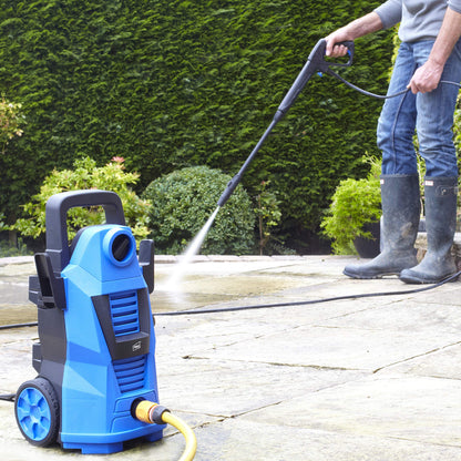 Neo® Electric High Pressure Washer 110 Bar High Power Jet Water Patio Car Cleaner with Foam Tank and Brush Included