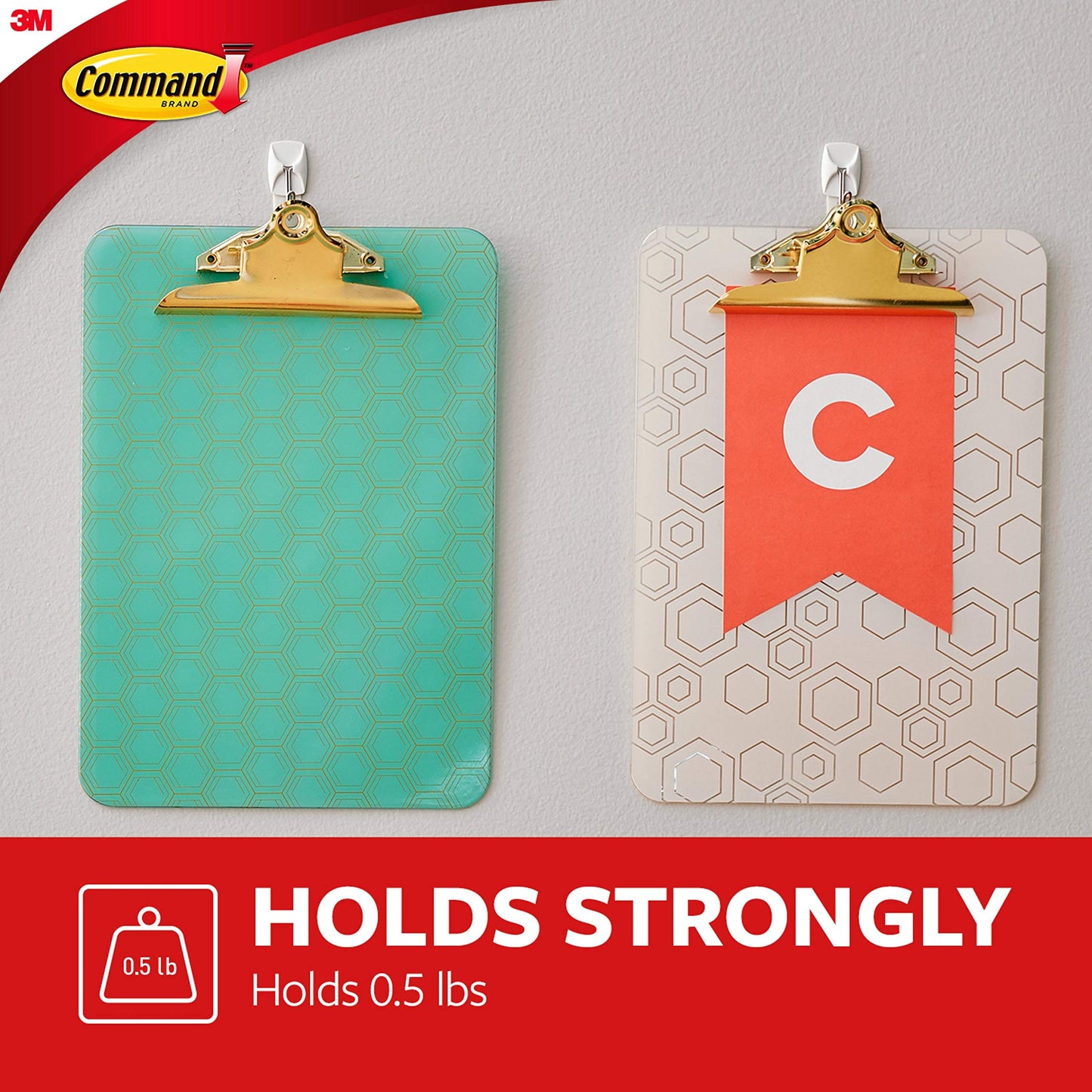 Command Small Wire Toggle Hooks, 16 Hooks and 24 Command Strips, Damage-Free Hanging Wall Hooks with Adhesive Strips, Adhesive Hooks for Hanging Christmas Decorations, Holds up to 0.5 lb