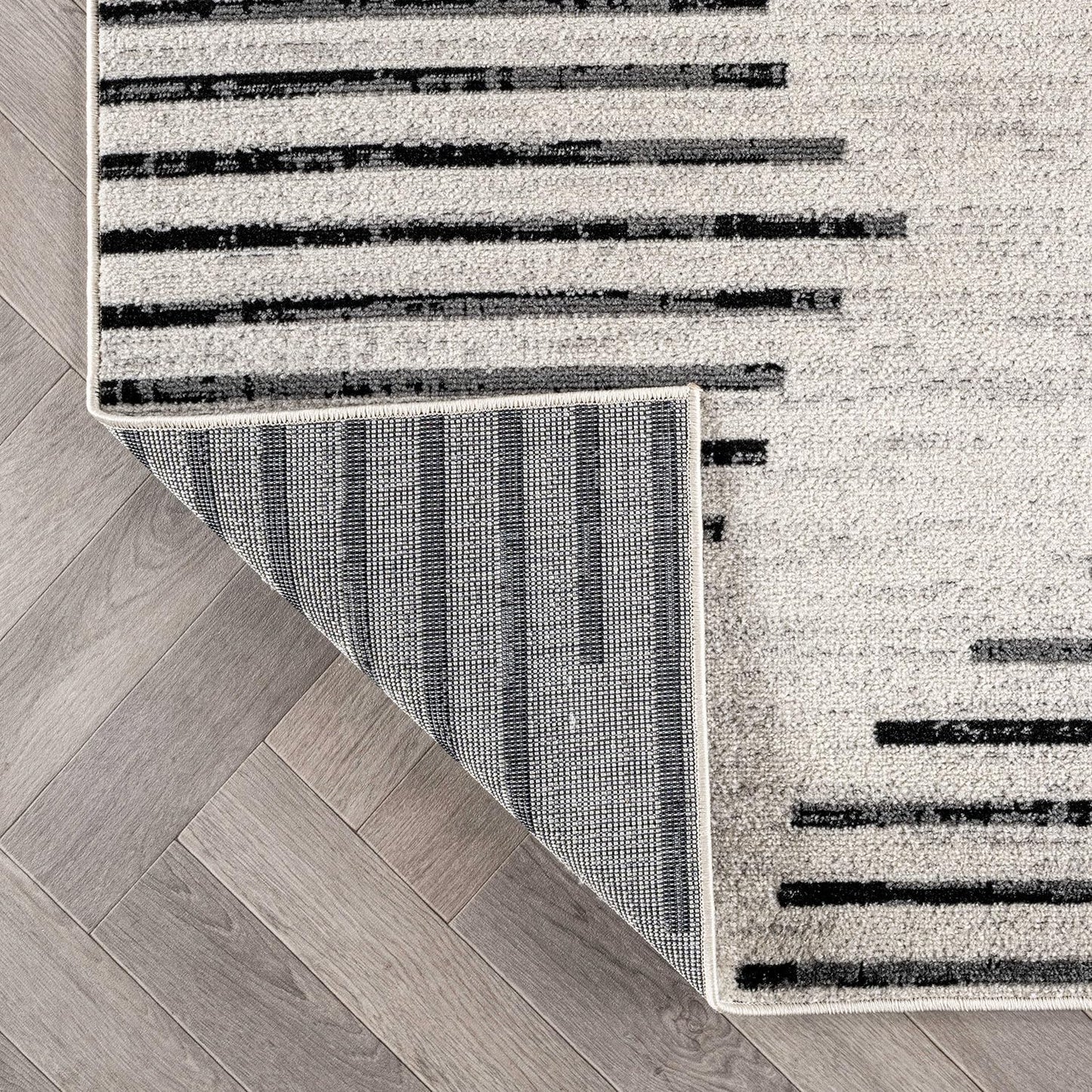 Rugshop Contemporary Abstract Indoor Area Rug for Living Room,Bedroom,Kitchen Rug Low Pile Rug with Jute Backing 5' x 7' Cream