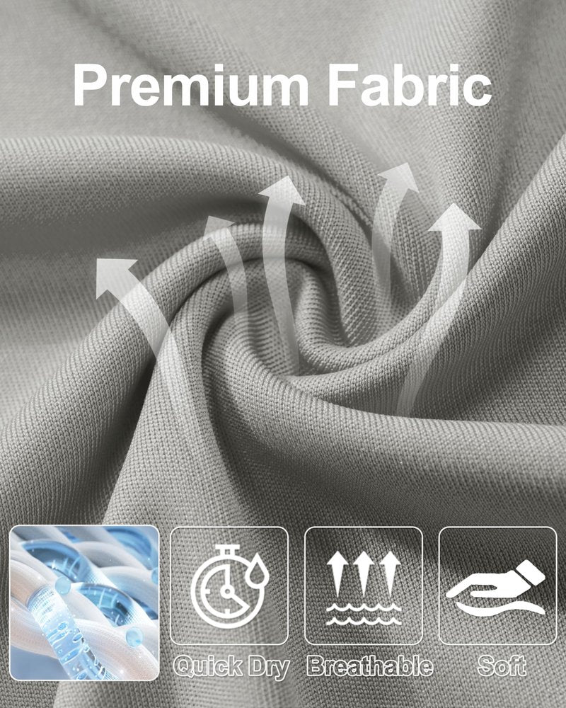 Rashguard for Men Long Sleeve Shirts UV Shirts Sun Shirts Running Shirts Workout Shirts Fishing Shirts Hiking Shirts UPF 50 Shirts Grey