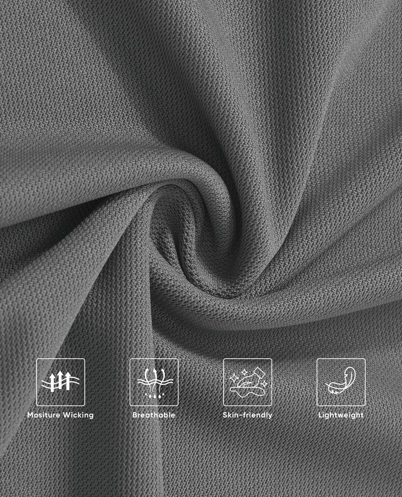 Alimens & Gentle Tactical Polo Shirts for Men Short Sleeve Performance Stretch Golf Shirt Quick Dry Work Sport Casual Tops M Grey