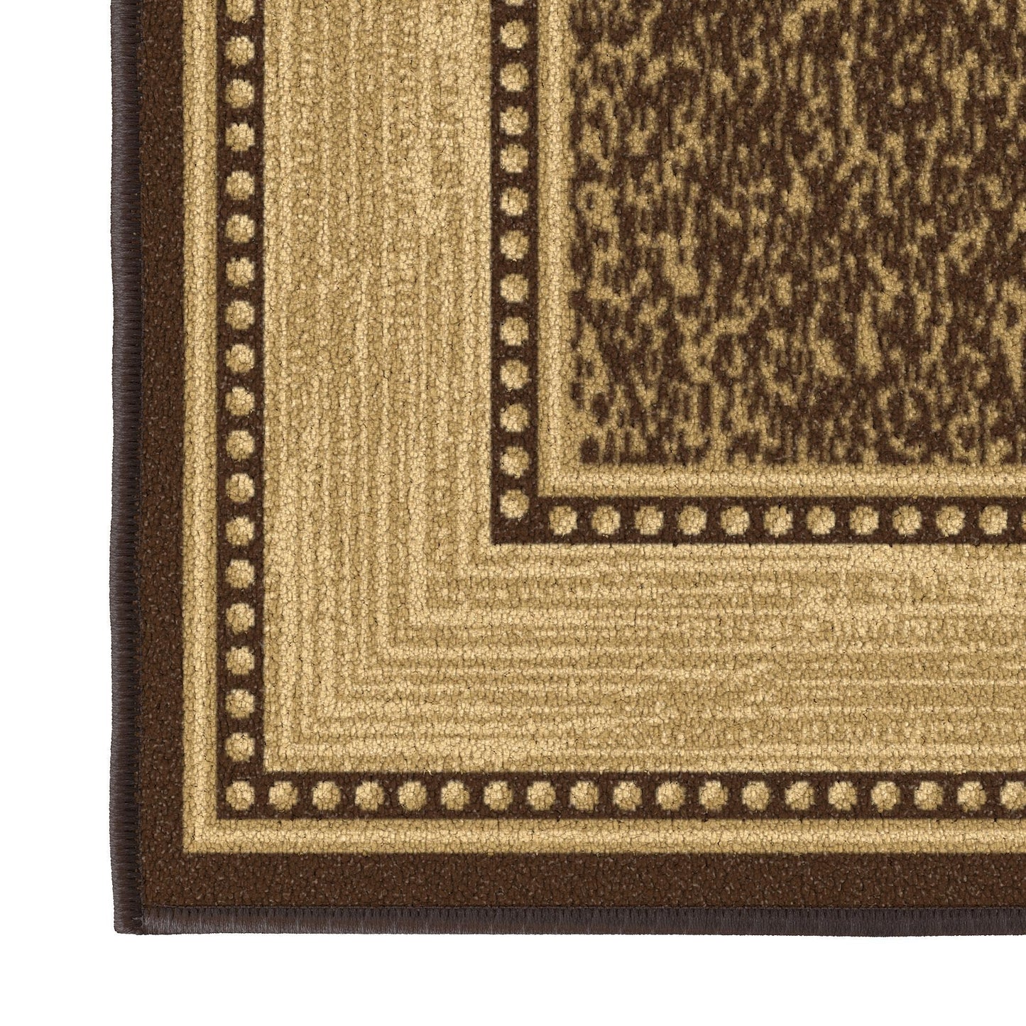 Ottomanson Hallway Runner Rug 2'7" x 9'10" – Non Slip Rubber Backed Carpet Runner for Hallways, Entryway, Living Room, Long Low Pile Indoor Floor Runner Rug, Border Brown