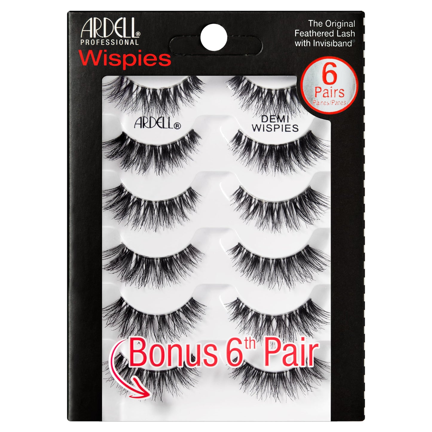 Ardell False Eyelashes Demi Wispies Black, 1 pack (6 pairs per pack)