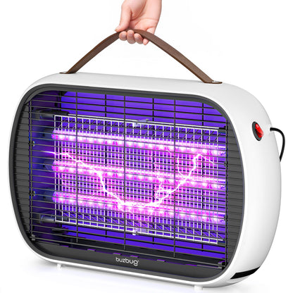 Buzbug Upgraded LED Bug Zapper Indoor, 10 Years Lifespan 3 Lamps Sustainable Less Power, 3800V Powerful Electric Mosquito Zapper, Durable Fly Trap Mosquito Trap, Fly Killer Fly Zapper -MA015PLUS