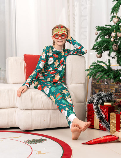 QUNISY Family Pajamas Christmas Matching Sets Xmas Family Pjs Set Couple Holiday Jammies Women/Men Festival Sleepwear Adult and Kids Santa 6T
