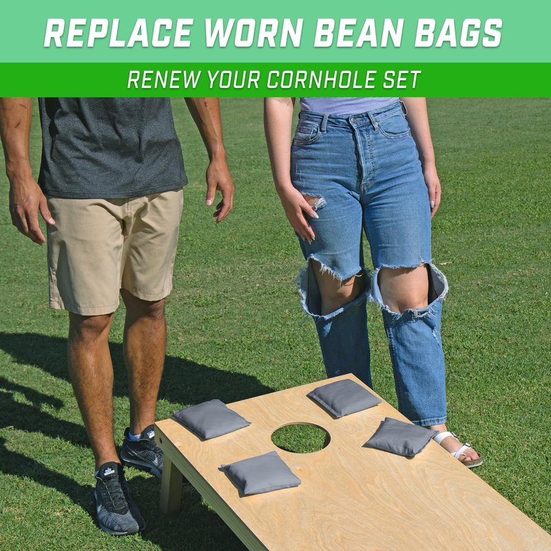 GoSports Cornhole Bean Bags Set of 4 - Regulation All Weather - Classic Dark Gray