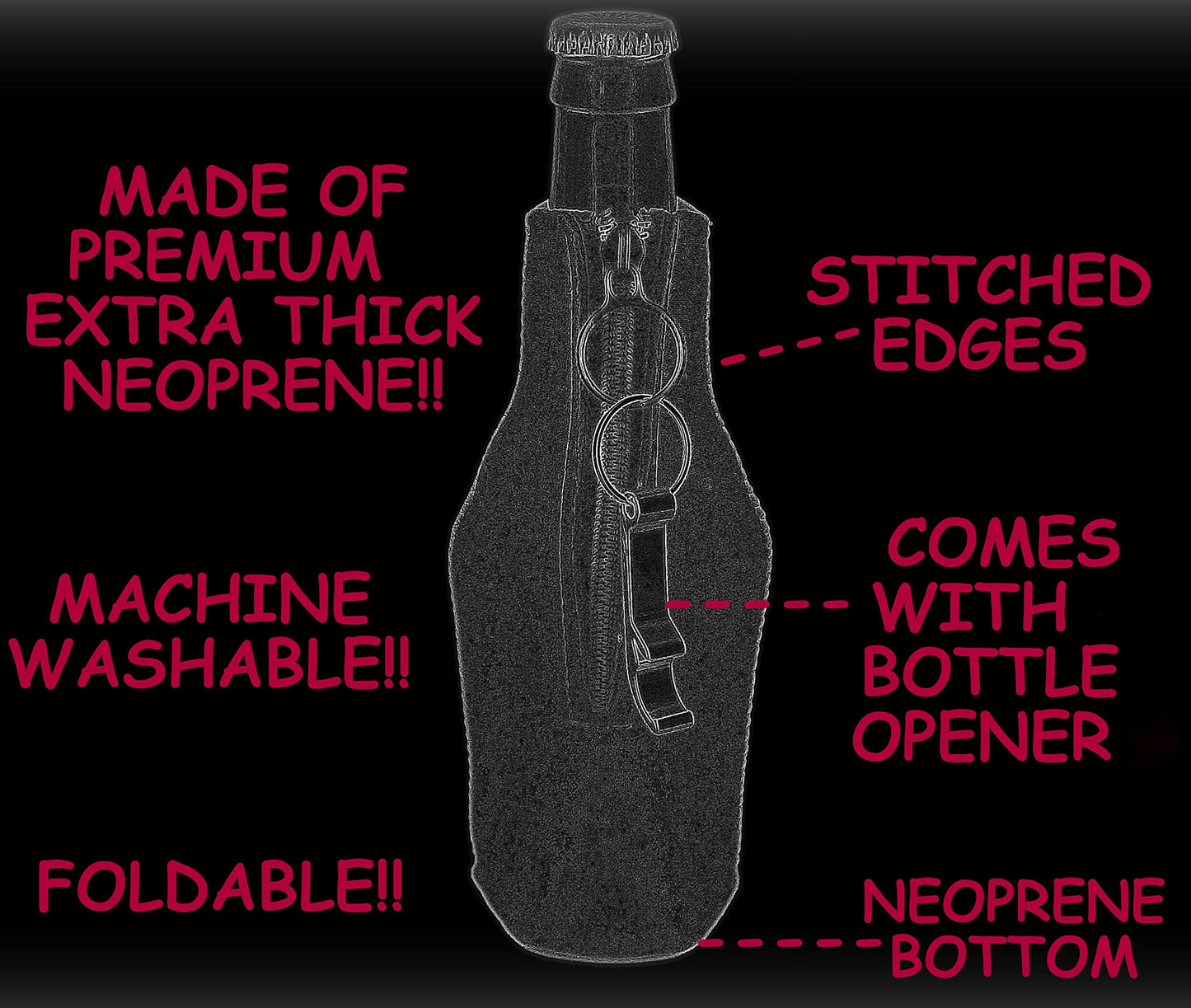 Funny Guy Mugs Flamingo Collapsible Neoprene Bottle Coolie - Drink Cooler