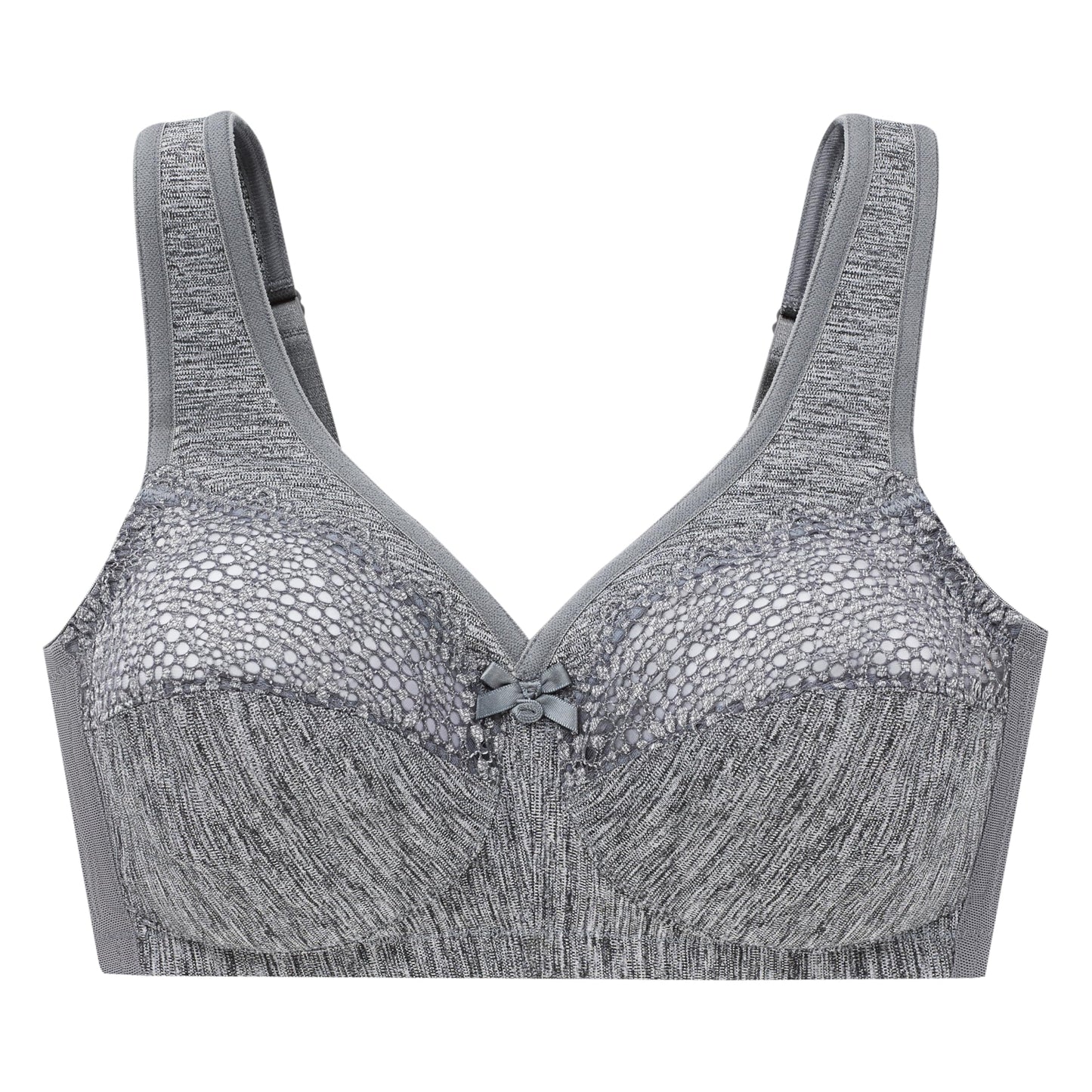 Glamorise Full Figure Plus Size MagicLift Moisture Control Bra Wirefree #1064 Gray Heather
