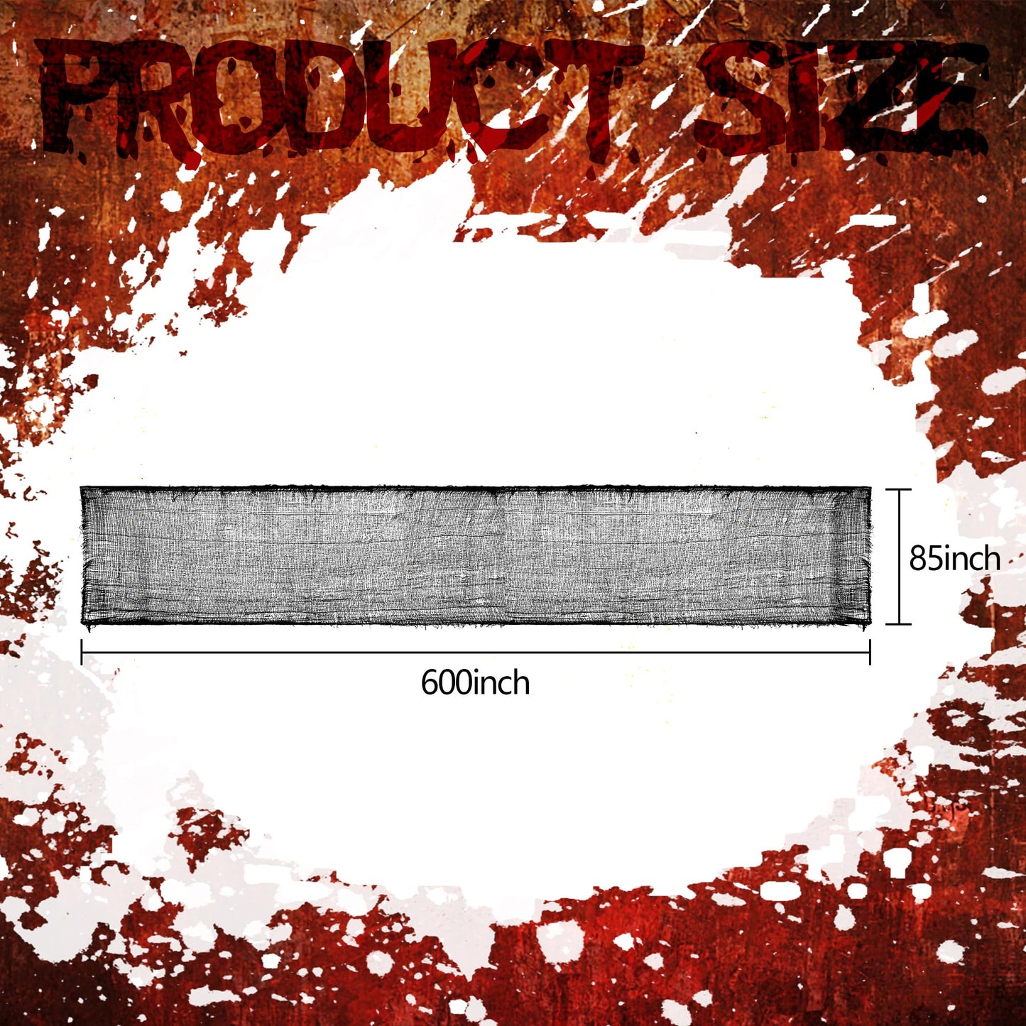 600" x 85" Creepy Halloween Cloth - Black Spooky Fabric - Large Creepy Halloween Decorations for Haunted House, Window Backdrops, Garden Party, Yard, Wall, Doorway