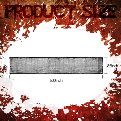 600" x 85" Creepy Halloween Cloth - Black Spooky Fabric - Large Creepy Halloween Decorations for Haunted House, Window Backdrops, Garden Party, Yard, Wall, Doorway